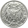 Niemcy - Cesarstwo - 25 Pfennig 1912 F - Nikiel - STAN !