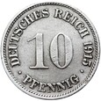 Niemcy - Cesarstwo - 10 Pfennig 1915 G - RZADKA !