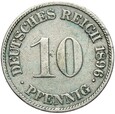 Niemcy - Cesarstwo - 10 Pfennig 1896 G - RZADSZA !