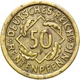 Niemcy - Weimar - 50 Rentenpfennig 1924 G - RZADSZA !