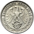 Niemcy - III Rzesza - 50 Reichspfennig 1938 B - NIKIEL - SWASTYKA
