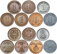 Niemcy - zestaw 7 monet - 1 Pfennig 1873-1945 - RÓŻNE TYPY