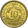 Niemcy - Weimar - 10 Reichspfennig 1934 D - Stan MENNICZY - UNC