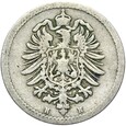 Niemcy - Cesarstwo - 5 Pfennig 1875 H - RZADKA !