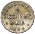 Niemcy - Hessen Darmstadt - 1 Kreuzer 1834 - Srebro