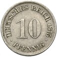 Niemcy - Cesarstwo - 10 Pfennig 1875 F - STAN !