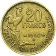 Francja - 20 Franków 1950 B - G.GUIRAUD - 3 pióra