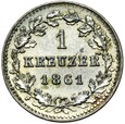 Niemcy - Nassau - 1 Krajcar 1861 - Srebro - STAN !