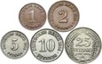 Cesarstwo - zestaw 5 monet 1 2 5 10 25 Pfennig 1890-1916 DUŻY ORZEŁ