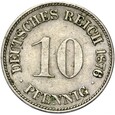 Niemcy - Cesarstwo - 10 Pfennig 1876 F - STAN !
