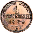 Prusy - Wilhelm I - 4 Pfennig 1868 C - STAN !