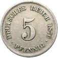 Niemcy - Cesarstwo - 5 Pfennig 1876 G - STAN !