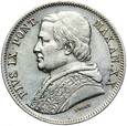 Watykan Papież Pius IX - 20 Baiocchi 1865 R XX Srebro - Stan UNC