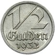 WMG - Wolne Miasto Gdańsk - 1/2 Guldena 1932 - NIKIEL