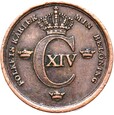 Szwecja - Karol XIV Jan - 1/3 Skilling Banco 1837 - STAN !