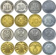 Niemcy - zestaw 8 monet - 10 Pfennig 1873-1945 - RÓŻNE TYPY