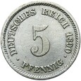 Niemcy - Cesarstwo - 5 Pfennig 1890 E - STAN !