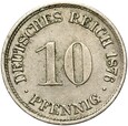 Niemcy - Cesarstwo - 10 Pfennig 1876 D - STAN !