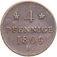 Niemcy - Saksonia - Fryderyk August I - 4 Pfennig 1809 H - STAN !