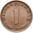 Niemcy - III Rzesza - 1 Reichspfennig 1940 G - BRĄZ - STAN !