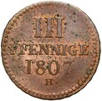 Niemcy - Saksonia - Fryderyk August I - 3 Pfennig 1807 H - STAN !