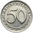 Niemcy - III Rzesza - 50 Reichspfennig 1939 G - NIKIEL