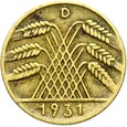 Niemcy - Weimar - 10 Reichspfennig 1931 D - RZADSZA !