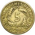 Niemcy - Weimar - 5 Reichspfennig 1926 F - RZADSZA !