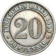 Niemcy - Cesarstwo - 20 Pfennig 1888 E - STAN !