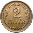 Węgry - 2 Filler 1927 KB - Stan MENNICZY - UNC