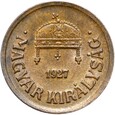 Węgry - 2 Filler 1927 KB - Stan MENNICZY - UNC