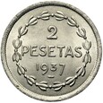 Hiszpania - Kraj Basków WOJNA DOMOWA - 2 Pesety 1937 - RZADSZA !
