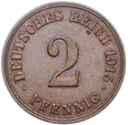 Niemcy - Cesarstwo - 2 Pfennig 1915 E - STAN !