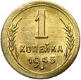 Rosja CCCP ZSRR - moneta - 1 Kopiejka 1945 - STAN !