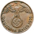 Niemcy - III Rzesza - 1 Reichspfennig 1936 J - RZADKA - STAN !
