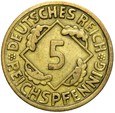 Niemcy - Weimar - 5 Reichspfennig 1926 F - RZADSZA !