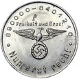 Żeton NSDAP - ADOLF HITLER NUM ERST RECHT FREIHEIT UND BROT SWASTYKA