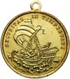 Niemcy - MEDAL PODRÓŻNY Św. Jerzy i KOGA STATEK ŻAGLOWIEC XIX wiek