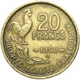 Francja - 20 Franków 1950 B - GEORGES GUIRAUD - 4 pióra ! - RZADKA !