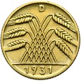 Niemcy - Weimar - 10 Reichspfennig 1931 D - STAN ! - RZADSZA !