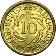 Niemcy - Weimar - 10 Reichspfennig 1936 J - Stan MENNICZY - UNC