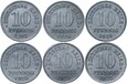 Niemcy - Cesarstwo - zestaw 6 monet - 10 Pfennig 1917-1922 - I WOJNA