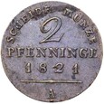 Prusy - Fryderyk Wilhelm III - 2 Pfennig 1821 A - STAN !