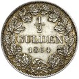 Bawaria - Maximilian II - 1/2 Guldena 1864 - Srebro - STAN !
