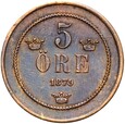 Szwecja - Oskar II - 5 Ore 1879 - STAN !