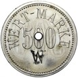Niemcy DUŻY ŻETON - WERT MARKE - 500 Pfennig litera W - śr. 33,3 mm
