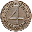 Niemcy - Weimar - 4 Reichspfennig 1932 G