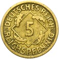 Niemcy - Weimar - 5 Reichspfennig 1926 E - RZADSZA !