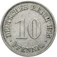 Niemcy - Cesarstwo - 10 Pfennig 1915 G - RZADKA !