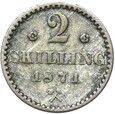 Norwegia - Karol XV - 2 Skilling 1871 ✿ - ROZETY - Srebro